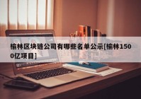 榆林区块链公司有哪些名单公示[榆林1500亿项目]